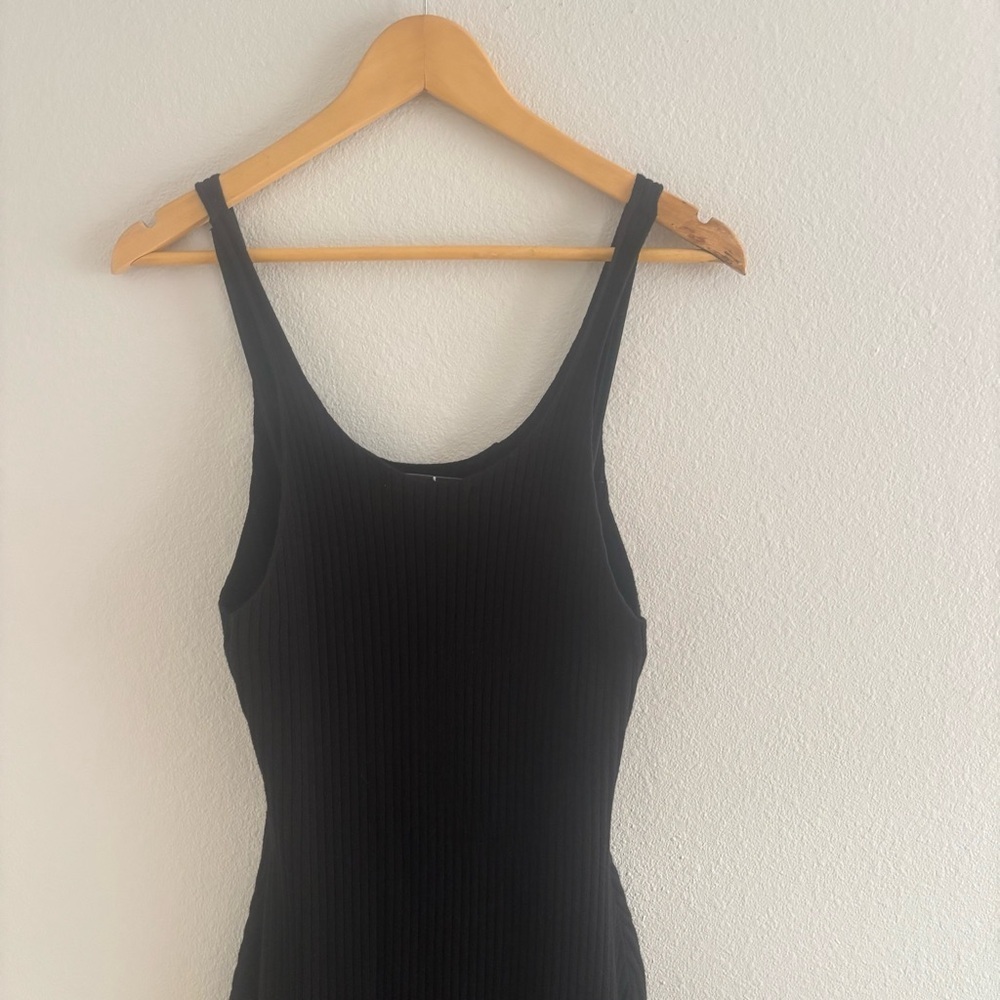 By Egreis “Laurie” Ribbed Bodycon Maxi Dress Black Power Mesh Lined Size M - Picture 6 of 12